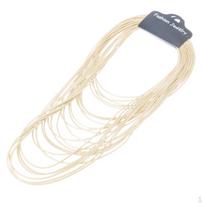 Retro Multilayer Long Leather Statement Necklace Bib smėlis