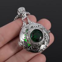Vintage Round Big Locket Pendant Necklace for Women Men Anti Allergy Jewelry Necklace Nice Gift sidabras