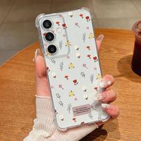 Pink Tulips Flowers Clear Phone Case For Samsung Galaxy A57 A37 A17 A56 A36 A55 A35 A26 A16 A25 A15 A54 A14 Soft Silicone Cover Galaxy A55