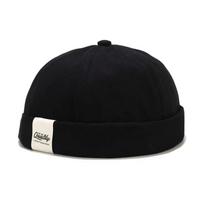 Casual Adjustable Docker Cap Brimless Solid Color Melon Skin Hat Hip Hop Landlord Cap Outdoor juoda