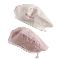Plaid Double-sided Beret Solid Color Octagonal Caps Casual Women Beanie Hat  Student chaki