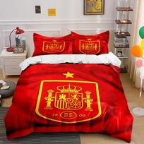 Red shield with crest. Bedding sets Duvet cover sets Duvet covers Pillowcases(1*Duvet Cover 2*Pillowcases without duvet insert) 135x200cm