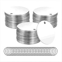 55 Pieces Metal Stamping Blank Tags - 1.5 Inch Round Stainless Steel Stamping Blanks with Hole,for Jewelry Making DIY