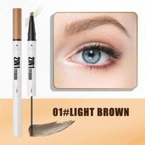 Dual-Ended Brow Tint – Ultra-Precise 4-Prong Tip & Brush Head, Water-Resistant Formula for Defined Eyebrows One Size