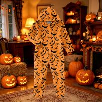 Women's Halloween Flannel Loungewear Jumpsuit M šafranas