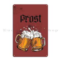 Prost Wear Dirndl Drink Bier Celebrate Oktoberfest Cheers Girl holding craft beer Metal Printing Wall Decor Club Tin Sign Poster 20x30cm（7.8x11.8inch）