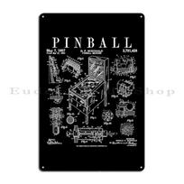 Pinball Arcade Gaming Machine Vintage Gamer Patent Print Pinball Patent Metal Create Wall Cinema Plaques Tin Sign Posters 20x30cm（7.8x11.8inch）