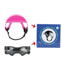 ATUBAN Šuns šalmas ir šuns akiniai mažiems šunims - Naminių gyvūnėlių motociklininko šalmas su skylutėmis ausims, reguliuojami dirželiai šuniukui važiuoti M glasses S helmet šviesiai žalios spalvos