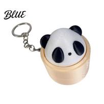 Push Button Fidget Toy 3D Printed Steamed Bun Clicker Keychain Stress Relief Quiet Toy Finger Keyring Pendant Backpack Handbag Charm Tactile juoda balta spalva