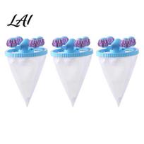 Durable Washing Machine Filter 3Pcs Hair Reusable Mesh Bags Pet Remover for Laundry Lint Catcher Clog Prevention Machine Washer Dog & Cat mėlyna