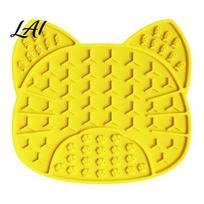 Anti-choke Pet Bowl Silicone Dog Lick Mat with Suction Cup Peanut Butter Licking Food-grade for Dogs Cats Anti-Slip Slow Feeder Pad Anxiety Relief geltona