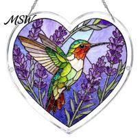 Colorful Window Hanging Art Acrylic Puzzle Suncatcher, Pendant, Heart Shape Stained Glass High Transparency Style Sun Catcher Decoration, Ideal A