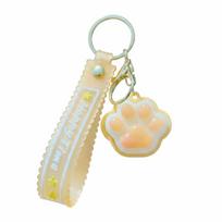 LED Flashing Squeeze Toy Glowing Fidget Toy Key Ring Bag Pendant Cat Paw Key Chain  Night Market Style 5