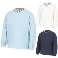 Kim Young Joo Golf Spring/Autumn Woven Piste Spandex Loose Fit V-Neck Men'S Golf Sweatshirt Dpsmts34 Ivory/105