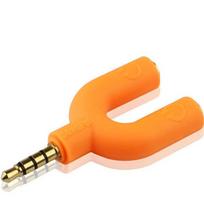 3.5mm Plug Earphone Splitter Cable 4 Pole Headset Splitter Microphone U Type Adapter  Earphone oranžinė