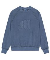 Maha Grid Raw Cut M Logo Pigment Sweatshirt Navy(Mg2Dfmm458A) Navy/Xl
