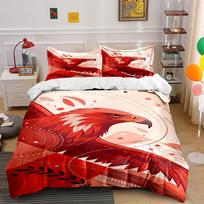 Red eagle with feathers. Bedding sets Duvet cover sets Duvet covers Pillowcases(1*Duvet Cover 2*Pillowcases without duvet insert) 135x200cm