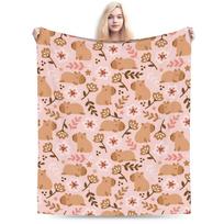 Super Soft Blanket Child Picnic Capybara Throw Blanket Flannel Bedspread For Outdoor Funny Sofa Bed Cover Size: 75*100cm, Weight: 230 GSM
