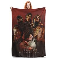 Graphic Death Stranding 2 On the Beach Video game Flannel Blanket Soft Warm Throw Blanket for Girls Boys Bedspread Bed Cover Size: 75*100cm, Weight: 230 GSM