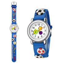Kids Watch with Soccer Ball Design, Blue One Size mėlyna