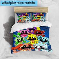 1PC Happy smiling Cartoon Characters 3pcs Bedding,Including 1pc Duvet Cover And 2pcs Pillowcases Perfect for Christmas,Ideal for Bedroom, Dormitory 135cm*200cm