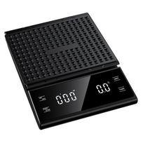 Portable 3kg Digital Kitchen Scale with LED Display Timer Accurate 0.1g Division ABS Material Battery Operated for Home Use (black,0.1 g&3 kg&21*15.5*4.5cm) juoda