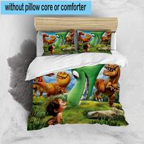 1PC The Green Dinosaur 3pcs Bedding,Including 1pc Duvet Cover And 2pcs Pillowcases Perfect for Christmas,Ideal for Bedroom, Dormitory 135cm*200cm