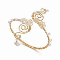 Adjustable Baroque Flower Armlet Open-design Floral Arm Band Upper Arm Cuff  Festival Style 5