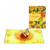 Occasional 3D pop-up postcard flowers - sunflower wishes