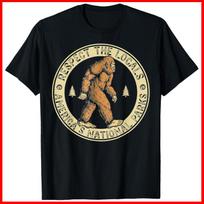 Respect The Locals Bigfoot Sasquatch American National Parks Black T-Shirt S-5XL L