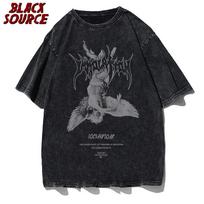 Harajuku Art Fallen Angel Mens T-shirt Summer Cool Unisex Hip Hop Funny Printed Tshirt Casual T Shirt Streetwear Tops S įvairiaspalvis