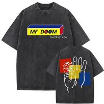 2026 Skalbta Vintažinė Raperio Mf Doom MM MAISTO Grafinis Spaudinys Marškinėliai Vyrams Moterims Hip Hop Mados Marškinėliai Vyriški Laisvi Gatvės Stiliaus S įvairiaspalvis