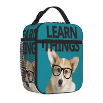 Bestselling Learn Things Corgi Dog Pastel Lunch Box Bag Daily Snack Storage Picnic Lunch Bag One Size