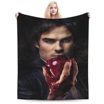 Damon Salvatore Blanket Quality Super Soft Throw Blanket Winter Kids Adult Couch Chair Sofa Bed Comfortable Bedspread Size: 75*100cm, Weight: 230 GSM