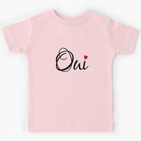 Oui, yes, French word art with red heart Kids T-Shirt 170