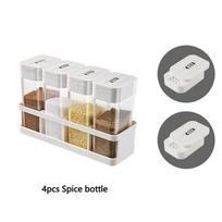 4Pcs/set Sliding Open Spice Jars BPA Free Spice Storage Bottle Spice Dispenser  Home Organization 4Pcs spice bottle
