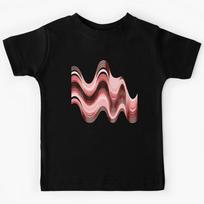 Groovy Sine Waves in Ruby Kids T-Shirt 130