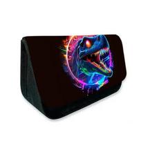 New Dinosaur Print Double-Layer Flip Pen Case 3D Cartoon Triangle Design Best Gift for School Boys and Girls