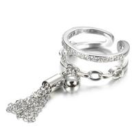 Joint Knot Ring Zirconia with Spike Pendant Band Ring Adjustable Opening Ring