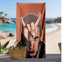 EMINEM rapper Printed Quick Dry Beach Towel Super Absorbent Soft Lightweight Bath Towel for Pool Summer Travel 70cmx140cm(27x55inch)