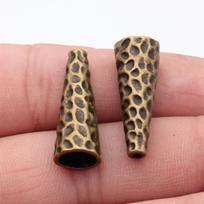5pcs 28x10x10mm 2 Colors Hammer-Patterned Long Conical Tassel Cap DIY Jewelry Findings