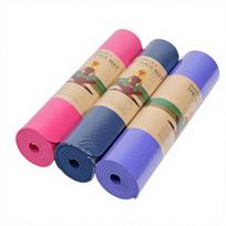 Eco-friendly Solid Color Rectangular TPE Thickened 8mm Lightweight 1190g Yoga Mat 183cm for Yoga Studios 183x61x8mm tamsiai mėlyna spalva