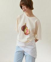 Wioi Fig Hand Drawing T-Shirt_Cream Cream/Free
