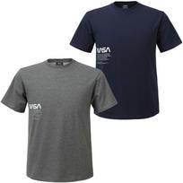 Nasa Unisex Cotton Blend Round Neck Short Sleeve T-Shirt 2-Piece Set [Charcoal + Navy] 95