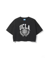Ucla Women'S Crest Big Logo Crop Oversized T-Shirt [Black] (Ub5St51) Black(39)/Fff