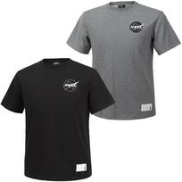 Nasa Unisex Cotton Blend Round Neck Short Sleeve T-Shirt 2-Piece Set [Black + Melange Grey] 100