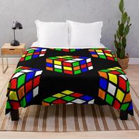 Magic Cube Throw Blanket Heavy Blankets Sofas Of Decoration fluffy Blankets Size: 75*100cm, Weight: 230 GSM