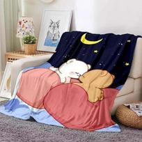 Soft Funny Throw Blanket Cute Bubu And Dudu Series Blanket Cartoon Print Kids Warm Flannel Comfortable Home Travel Bed Blankets Size: 75*100cm, Weight: 230 GSM