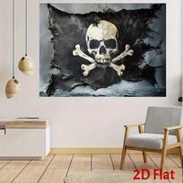 Broken Edge Pirate Flag Skeleton Tapestry Jolly Roger Background Cloth Atmosphere Decoration Room Decoration 100X70CM