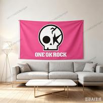 Unique Poster Tapestry ONE-OK-ROCKs Band Flags Wall Hanging Tapestries Aesthetic Bedroom Background Cloth Fan Banner Home Decor 100X70CM